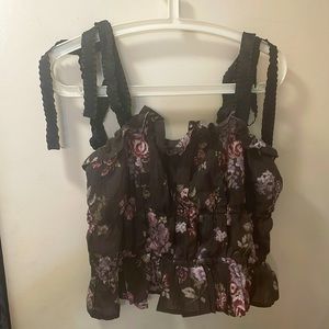 H&M Brock collection blouse/tank SIZE XL. Never worn. Color Dark brown